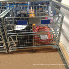 Wholesale Folding Cargo Storage Metal Pallet Cage with Wooden Pallet